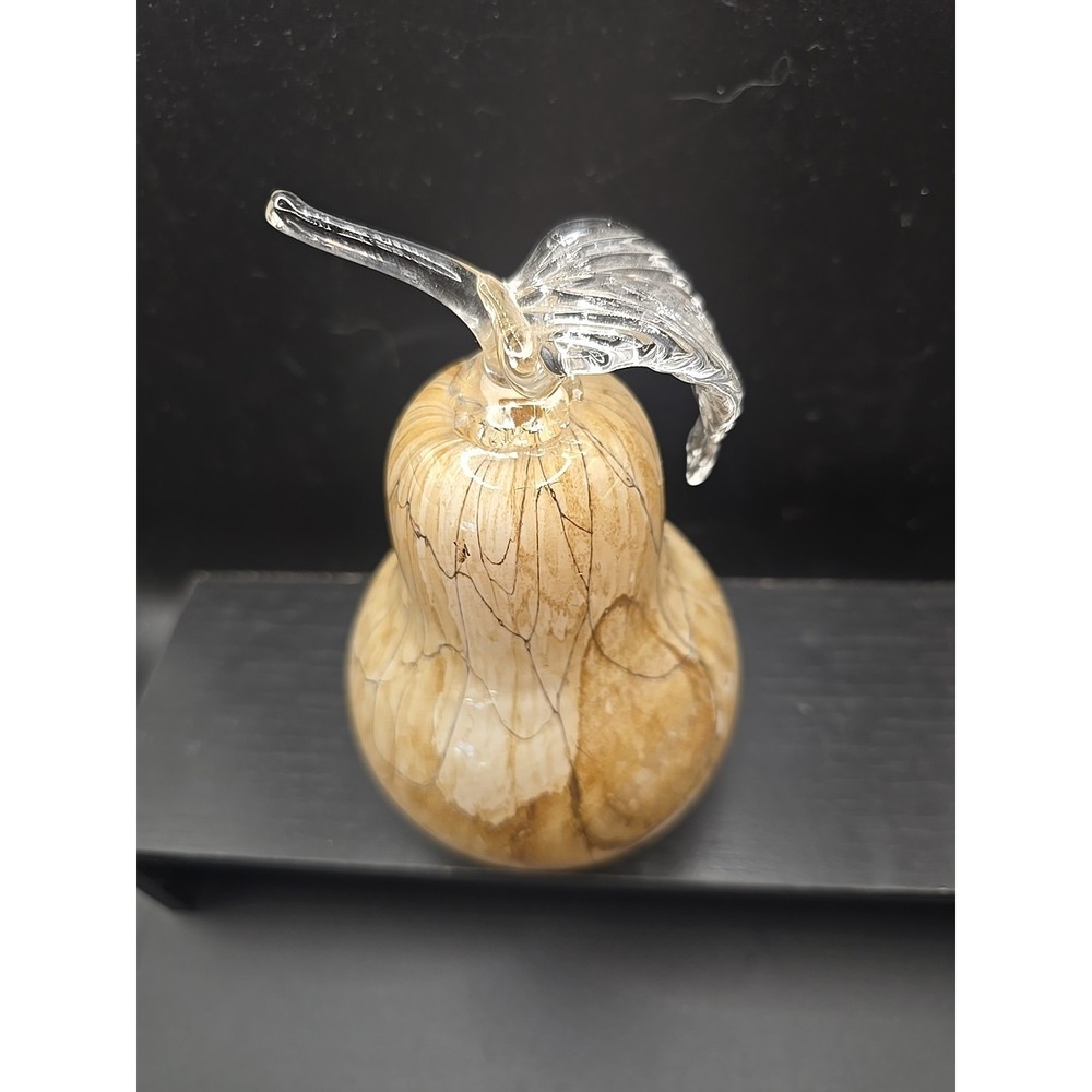 Handmade‎ Polish Art Glass ZORZA Large Pear 6.5" Paperweight - Picture 4 of 4